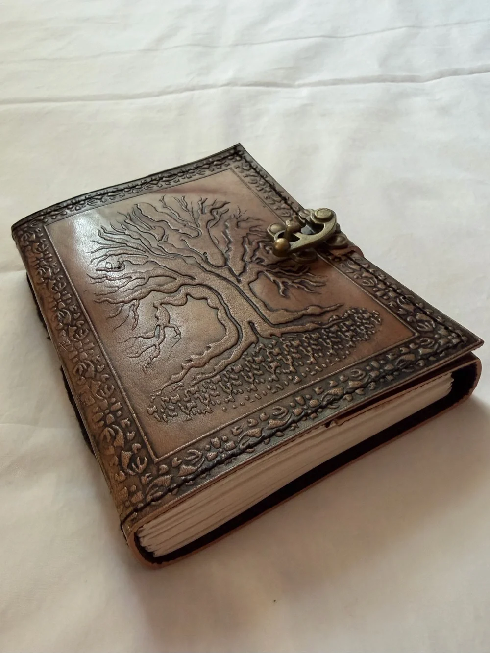 Tree of Life Embossed Vintage Leather Bound Journal Handmade Notebook Diary, New